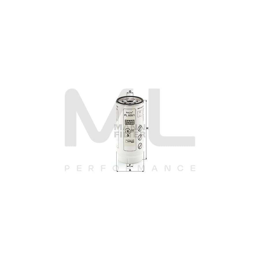 MANN-FILTER PL 600/1 Fuel filter Spin-on Filter