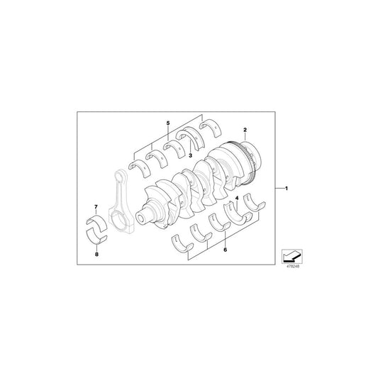 Genuine BMW 11217787755 E65 E53 E87 Guide-Bearing Shell White 60,00MM (Inc. 535d, 120d & 730d) | ML Performance US Car Parts