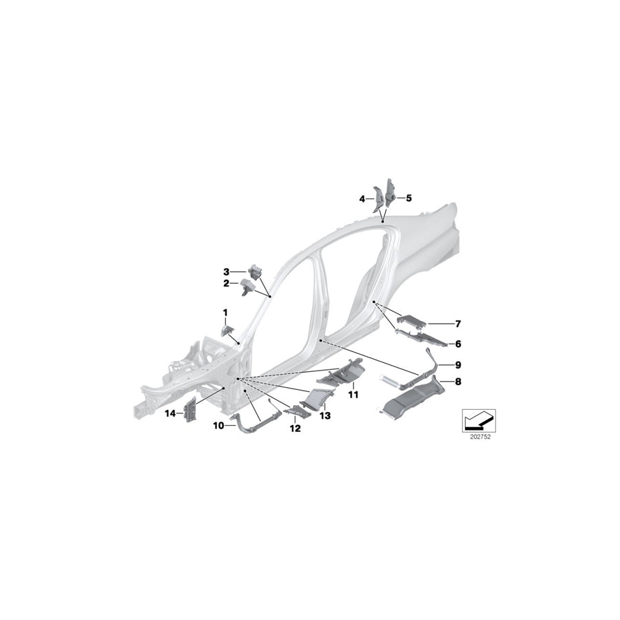 Genuine BMW 41217186353 F10 F11 Molded Part Column A, Bottom Int. Left (Inc. 520d ed, 525d & 535dX) | ML Performance US