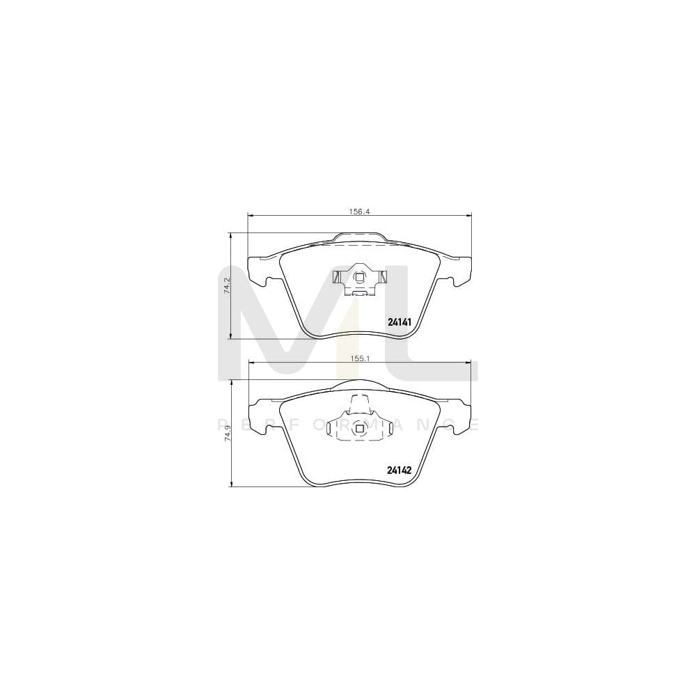 Hella 8DB 355 011-721 Brake Pad Set For Volvo Xc90 I (C, 275) Not Prepared For Wear Indicator