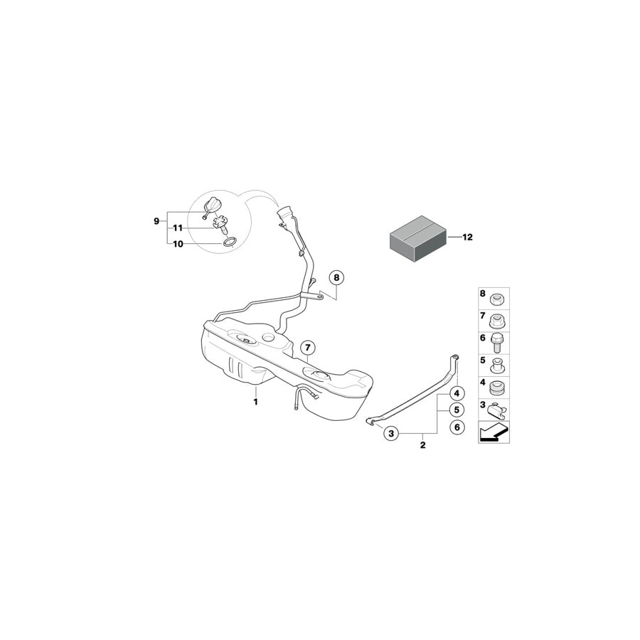 Genuine BMW 16118699011 E46 E46 Pzev Fuel Tank Return Kit (Inc. 325Ci & 325i) | ML Performance US Car Parts