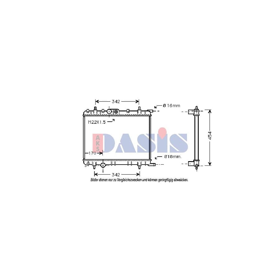 AKS Dasis 060052N Engine Radiator for Citroen Xsara Picasso (N68)
