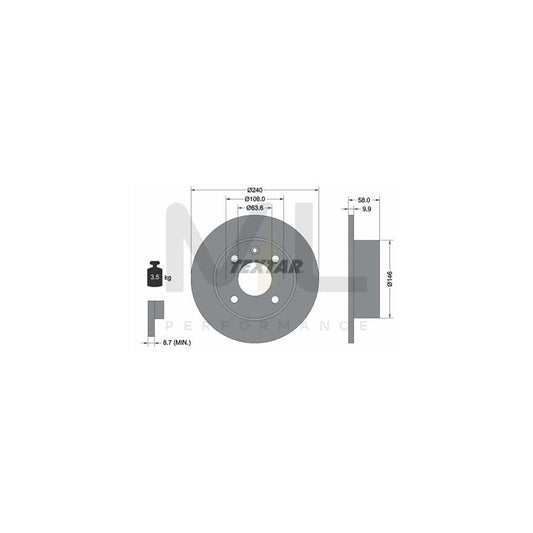 TEXTAR 92023000 Brake Disc Solid, without wheel hub, without wheel studs | ML Performance Car Parts