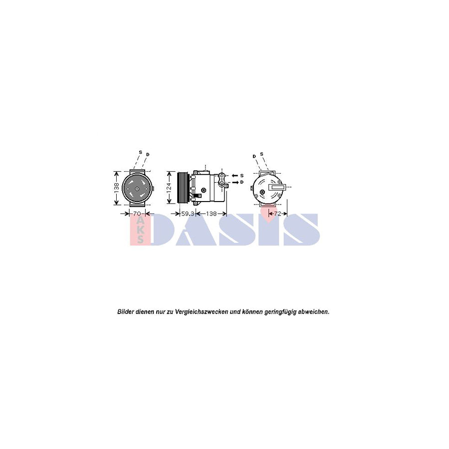 AKS Dasis 851039N Compressor, Air Conditioning for Opel Sintra (Apv)