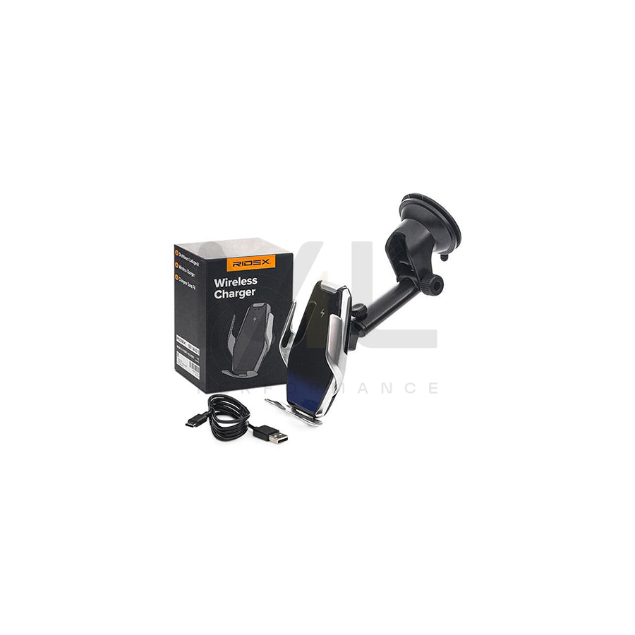 RIDEX 100014A0018 Car phone holder with ball joint, windscreen, with USB plug (type C), universal 360°