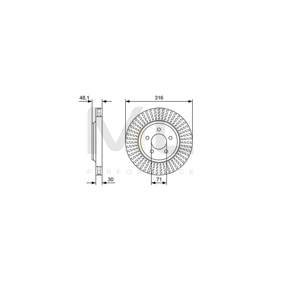 BOSCH 0 986 479 W55 Brake Disc for FORD USA MUSTANG Vented, Oiled | ML Performance Car Parts