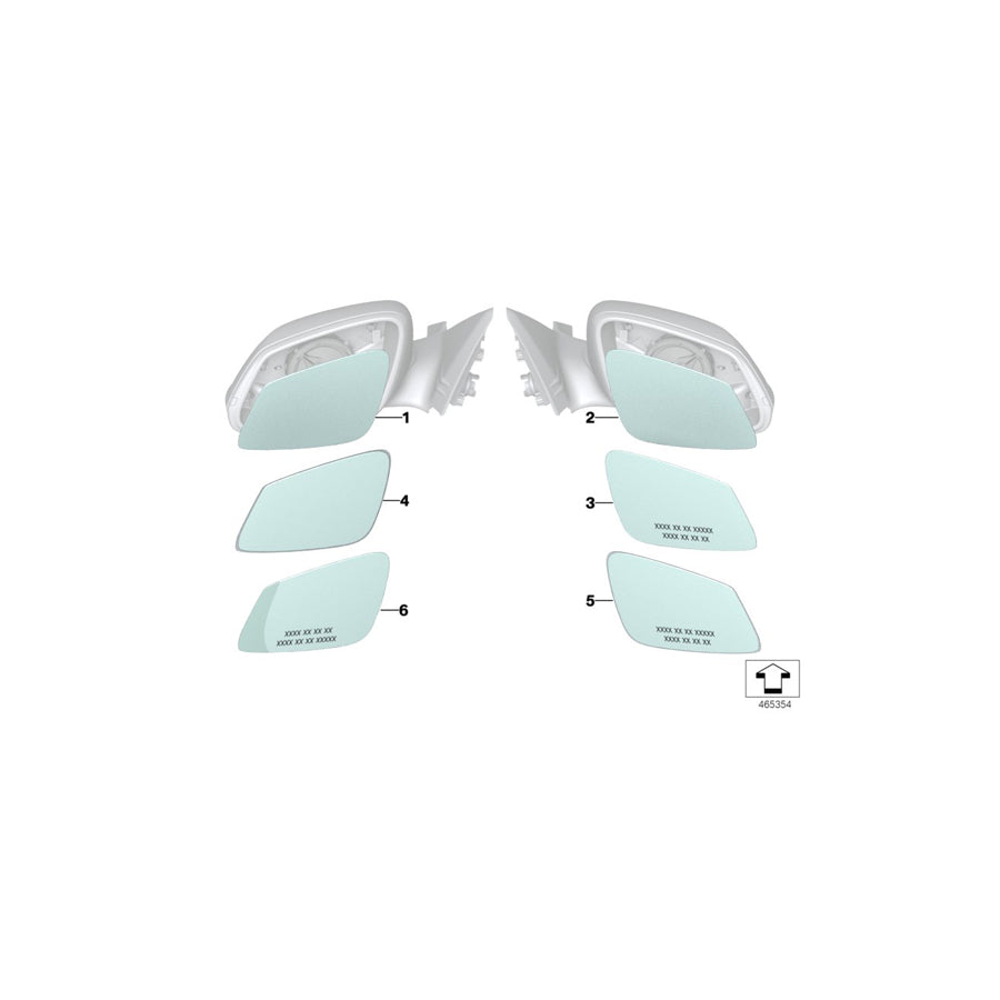 Genuine BMW 51167480072 F33 F34 F20 Mirror Glas, Wide-Angle, Right CRTI (Inc. 116d, 118d & 330i) | ML Performance US Car Parts