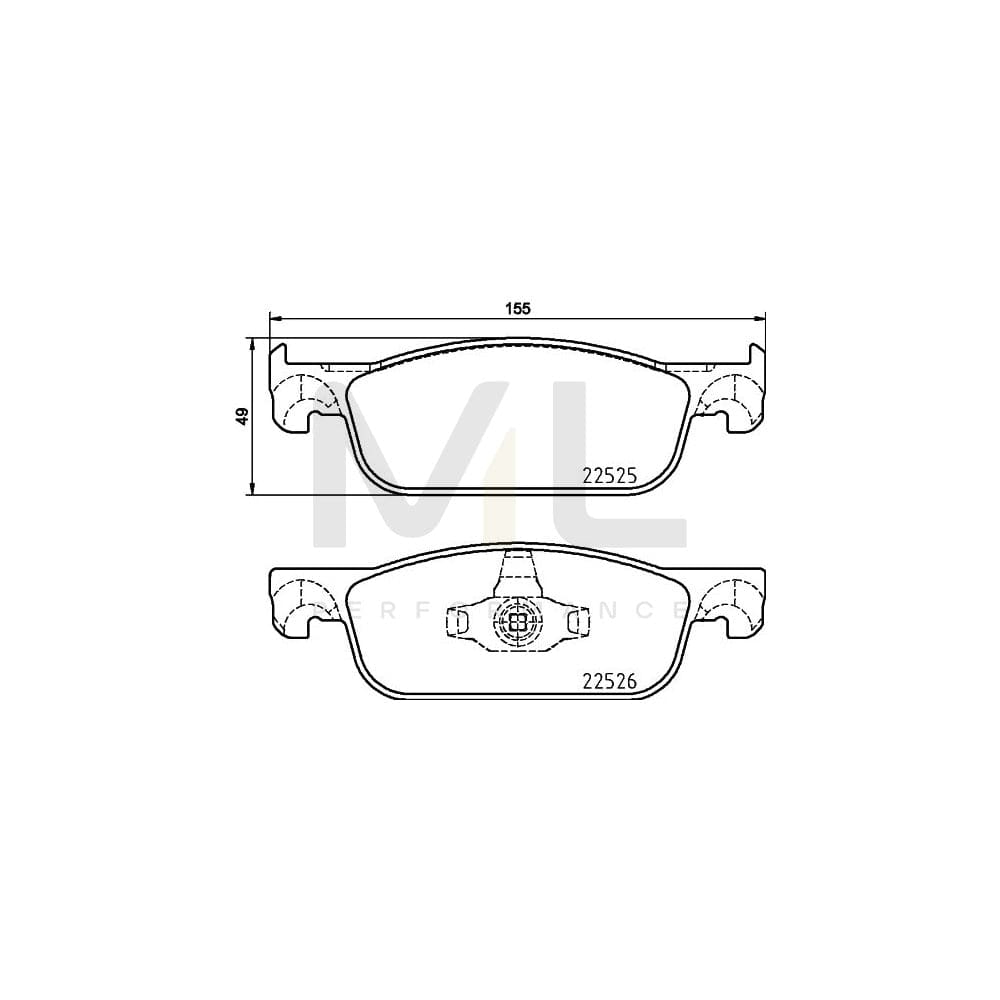Hella 8DB 355 025-471 Brake Pad Set Not Prepared For Wear Indicator