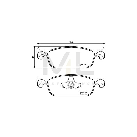 Hella 8DB 355 025-471 Brake Pad Set Not Prepared For Wear Indicator