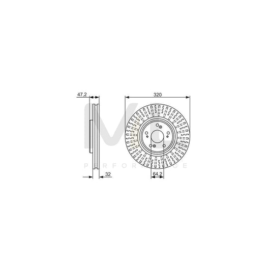 BOSCH 0 986 479 741 Brake Disc for HONDA ACCORD Vented, Coated | ML Performance Car Parts