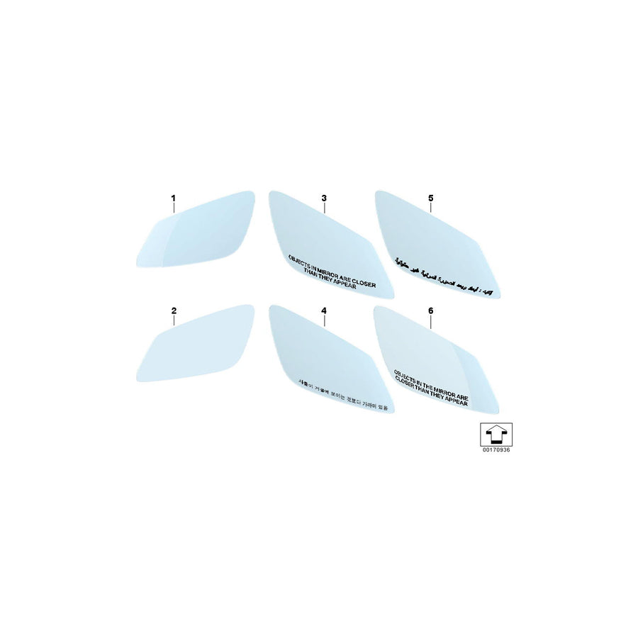 Genuine BMW 51167476345 F12 F13 F06 Mirror Glas, Heated, Wide-Angle, Left EC (Inc. 650i, 650iX & 640i) | ML Performance US Car Parts