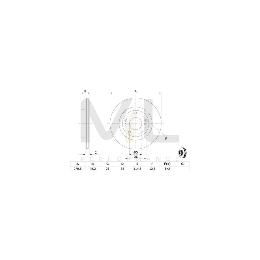 BOSCH 0 986 479 678 Brake Disc for NISSAN MAXIMA Vented, Oiled | ML Performance Car Parts