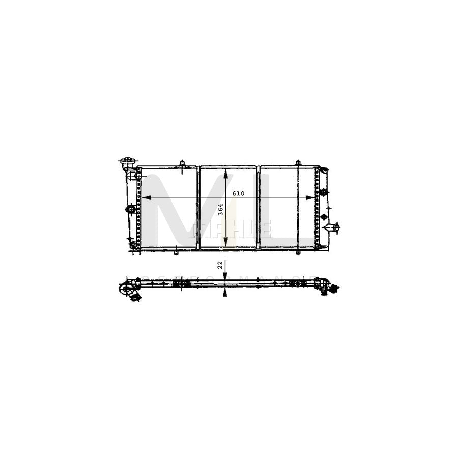 MAHLE ORIGINAL CR 444 000S Engine radiator with accessories, with screw, with sealing cover, Mechanically jointed cooling fins, Manual Transmission | ML Performance Car Parts