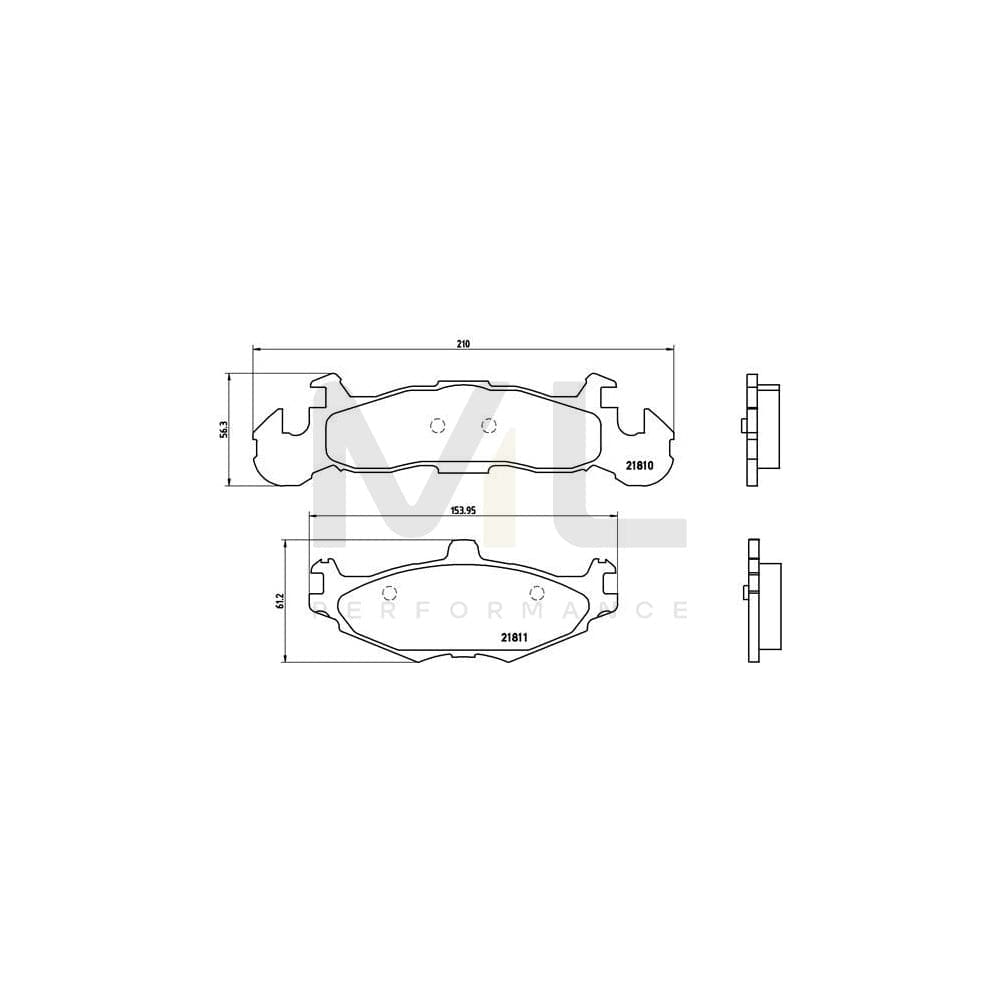 Brembo P 11 001 Brake Pad Set Excl. Wear Warning Contact | ML Performance Car Parts