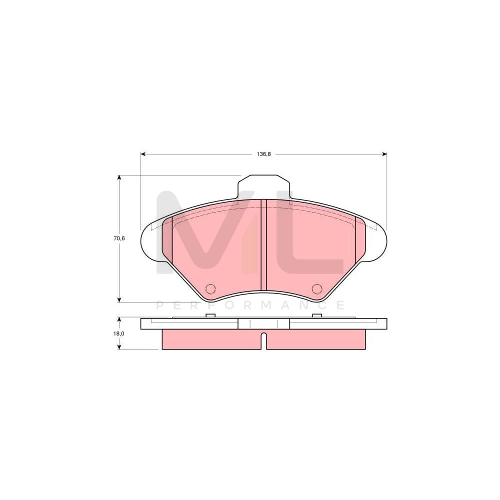 TRW Gdb4061 Brake Pad Set For Ford Usa Mustang Not Prepared For Wear Indicator | ML Performance Car Parts