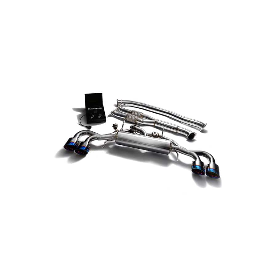 Armytrix NI35S-AF NI35S-QS12B Valvetronic 90mm Exhaust System w/Race Y-Pipe & Nissan GT-R R35 2009-2021 with Quad Blue Coated 5"