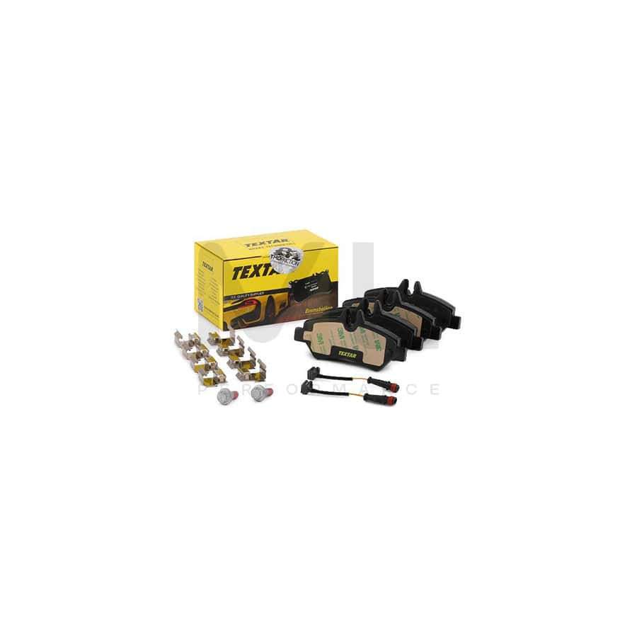 TEXTAR 2919001 Brake pad set incl. wear warning contact, with brake caliper screws, with accessories | ML Performance Car Parts
