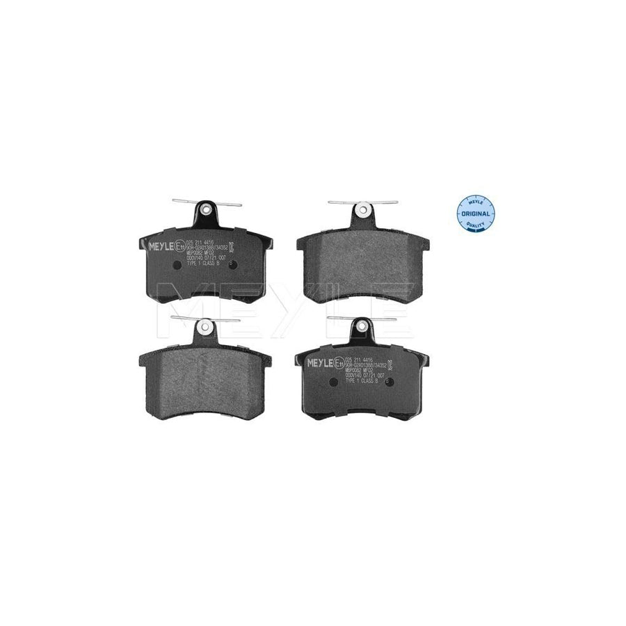 Meyle 025 211 4416 Brake Pad Set