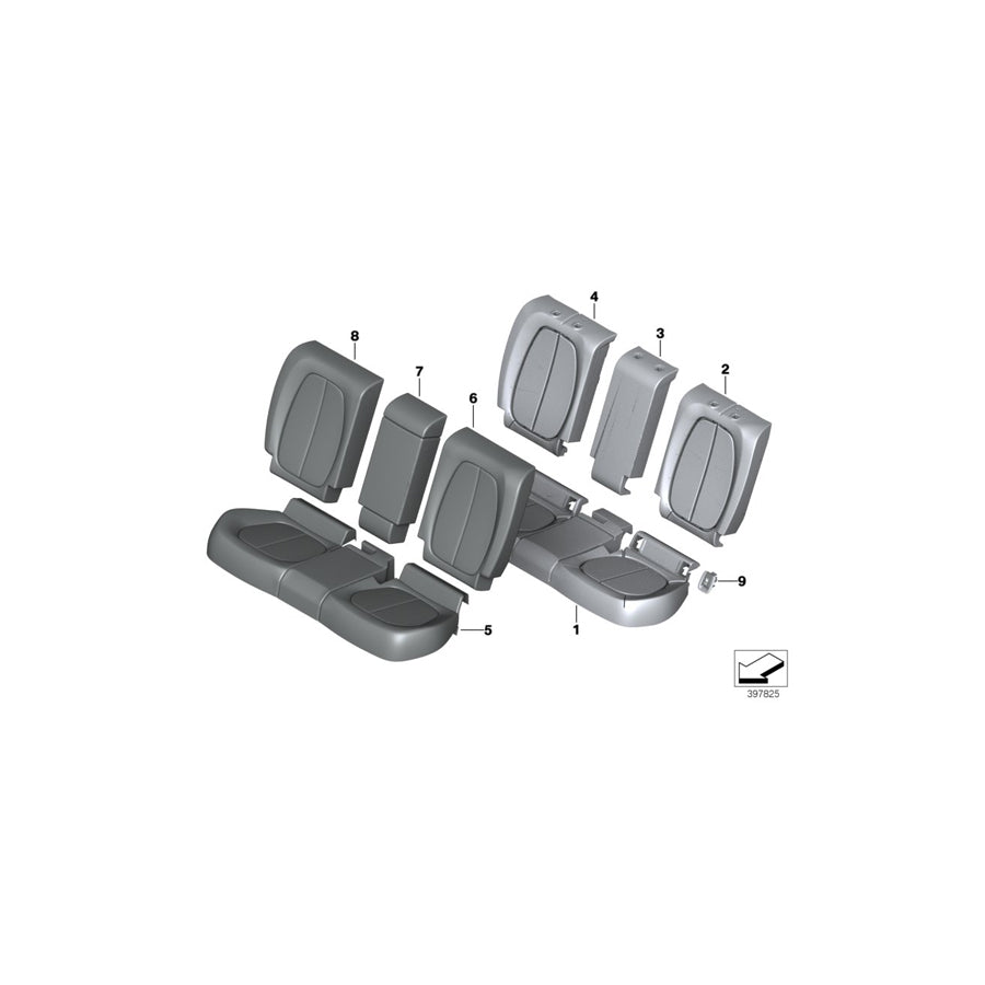 Genuine BMW 52207379958 F45 F48 Cloth Cover For Basic Seat ANTHRAZIT/GRAU (Inc. X1 20iX, X1 28iX & X1 18d) | ML Performance US Car Parts
