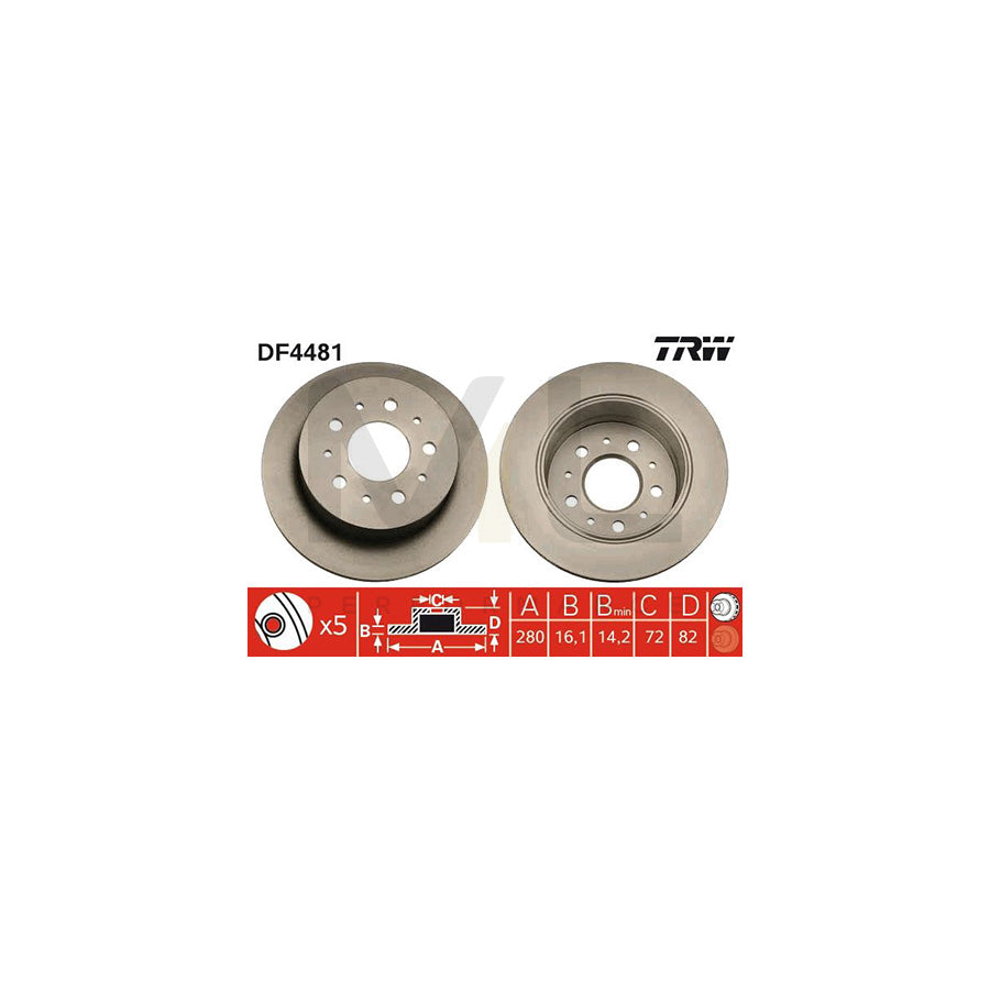 TRW DF4481 Brake Disc Solid, Painted | ML Performance Car Parts