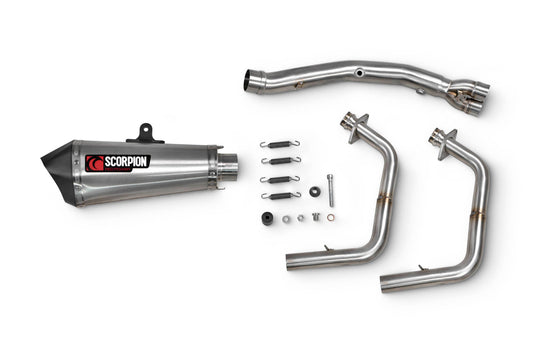 Scorpion RKA143SYSSEO Kawasaki Ninja 400 Serket Taper Race System - Brushed Stainless Steel Sleeve | ML Performance US US