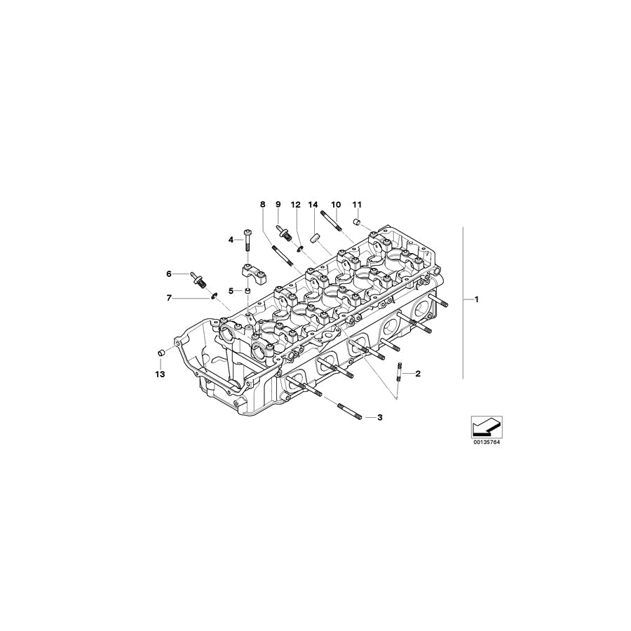 Genuine BMW 11127833877 E64 E60 E63 Cylinder Head Zyl. 1-5 (Inc. M5 & M6) | ML Performance US Car Parts