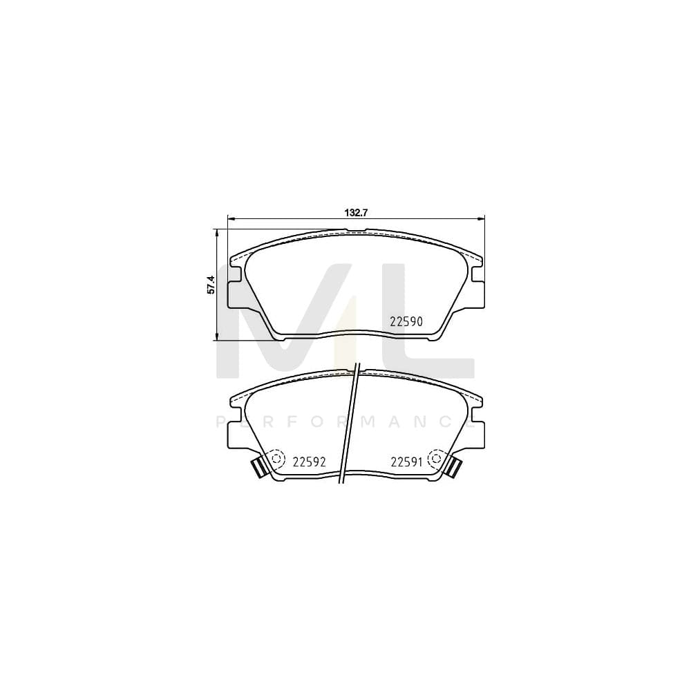 Hella 8DB 355 025-741 Brake Pad Set With Acoustic Wear Warning