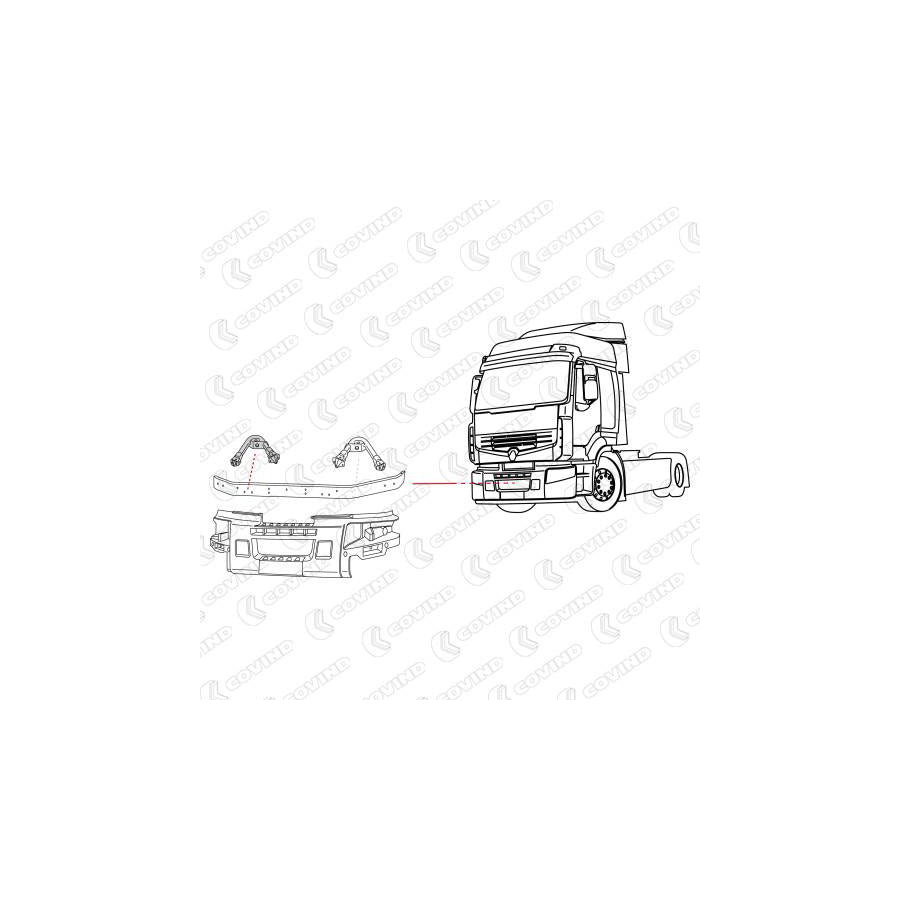 Covind Prm/122 Mounting Bracket, Bumper
