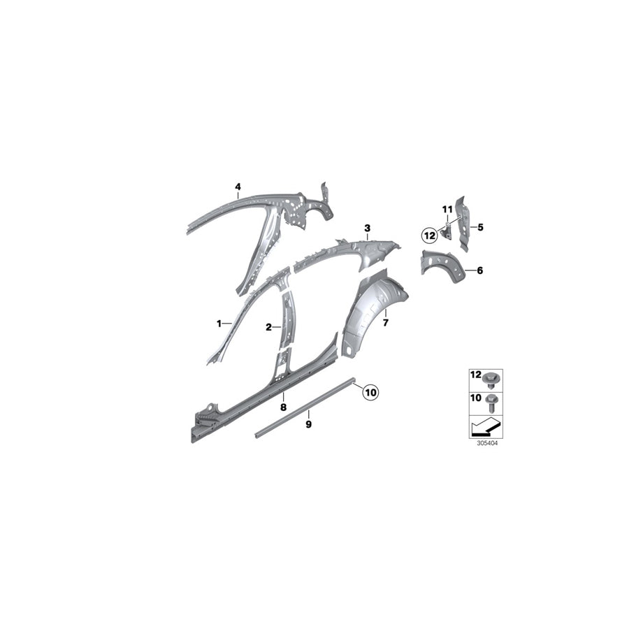 Genuine BMW 41217313104 F03 F02 Reinforcement, Bracket, Open Assist, Rt (Inc. 730d, 730dX & 740d) | ML Performance US