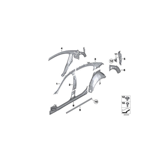 Genuine BMW 41217313104 F03 F02 Reinforcement, Bracket, Open Assist, Rt (Inc. 730d, 730dX & 740d) | ML Performance US