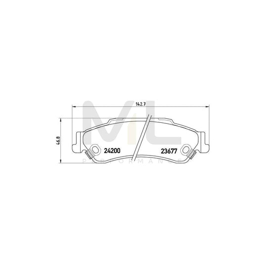 Brembo P 10 002 Brake Pad Set For Chevrolet Blazer S10 With Acoustic Wear Warning | ML Performance Car Parts