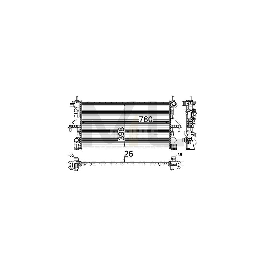 MAHLE ORIGINAL CR 808 000P Engine radiator for FIAT DUCATO Brazed cooling fins, Manual Transmission | ML Performance Car Parts