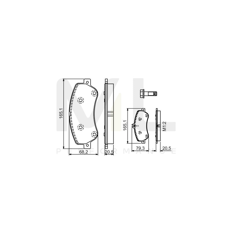 Bosch 0986Tb3193 Brake Pad Set With Bolts  | ML Performance Car Parts