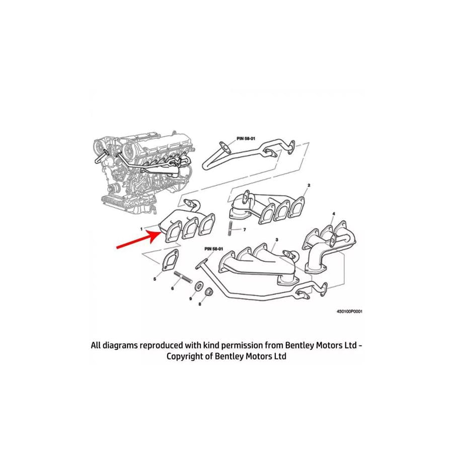 GENUINE Rolls-Royce PJ29428PA RIGHT HAND FRONT EXHAUST MANIFOLD