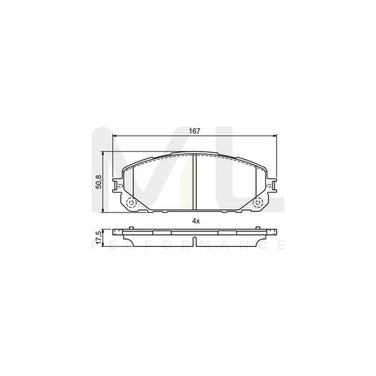 Bosch 0986495404 Brake Pad Set With Mounting Manual BP1777 | ML Performance Car Parts