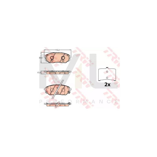 TRW Gdb3638 Brake Pad Set For Kia Sorento Iii (Um) With Acoustic Wear Warning, With Accessories | ML Performance Car Parts