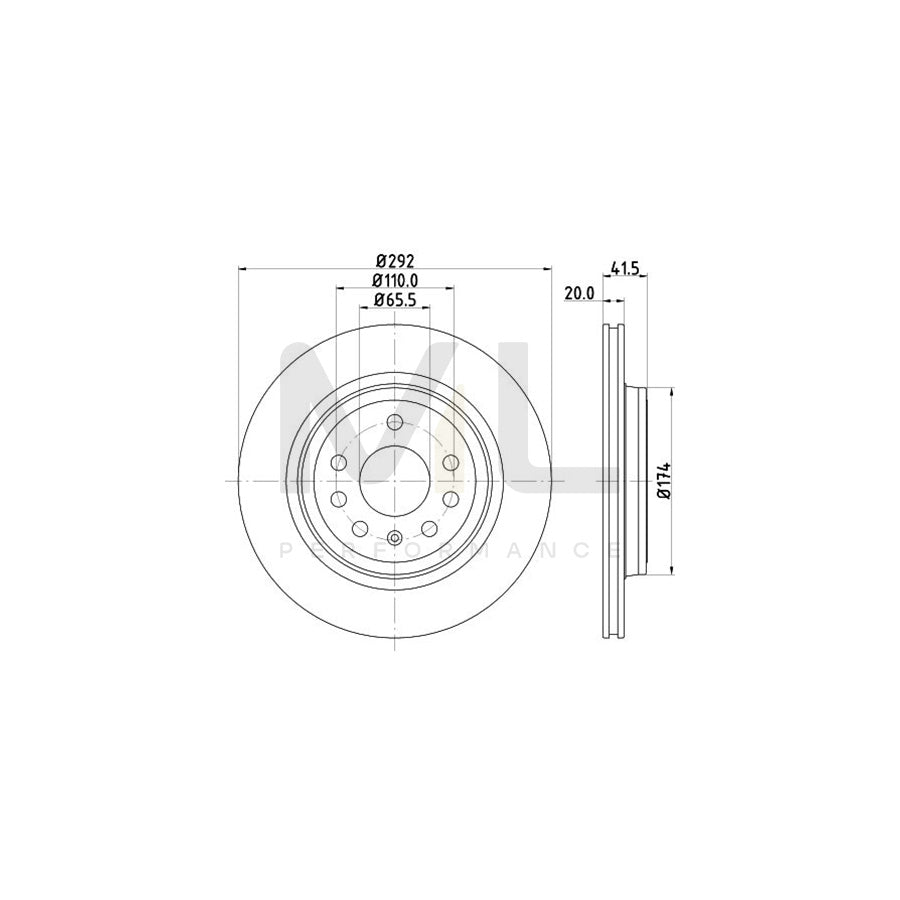 HELLA PRO 8DD 355 109-191 Brake Disc Externally Vented, Coated, without wheel hub, without wheel studs