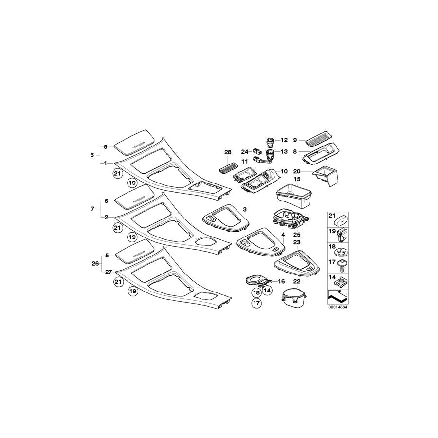 Genuine BMW 51166970137 E90 E91 Cover Center Console TITAN 90 (Inc. 335d, 330d & 316i) | ML Performance UK Car Parts