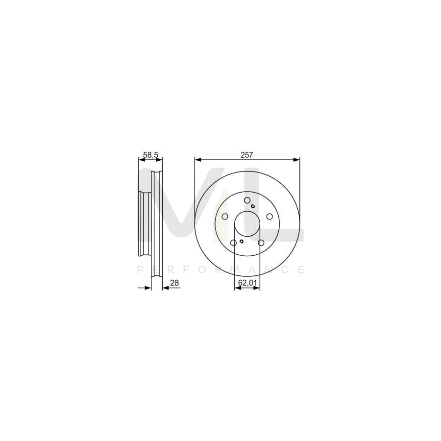 BOSCH 0 986 479 R53 Brake Disc for TOYOTA HILUX Pick-up Vented, Oiled | ML Performance Car Parts