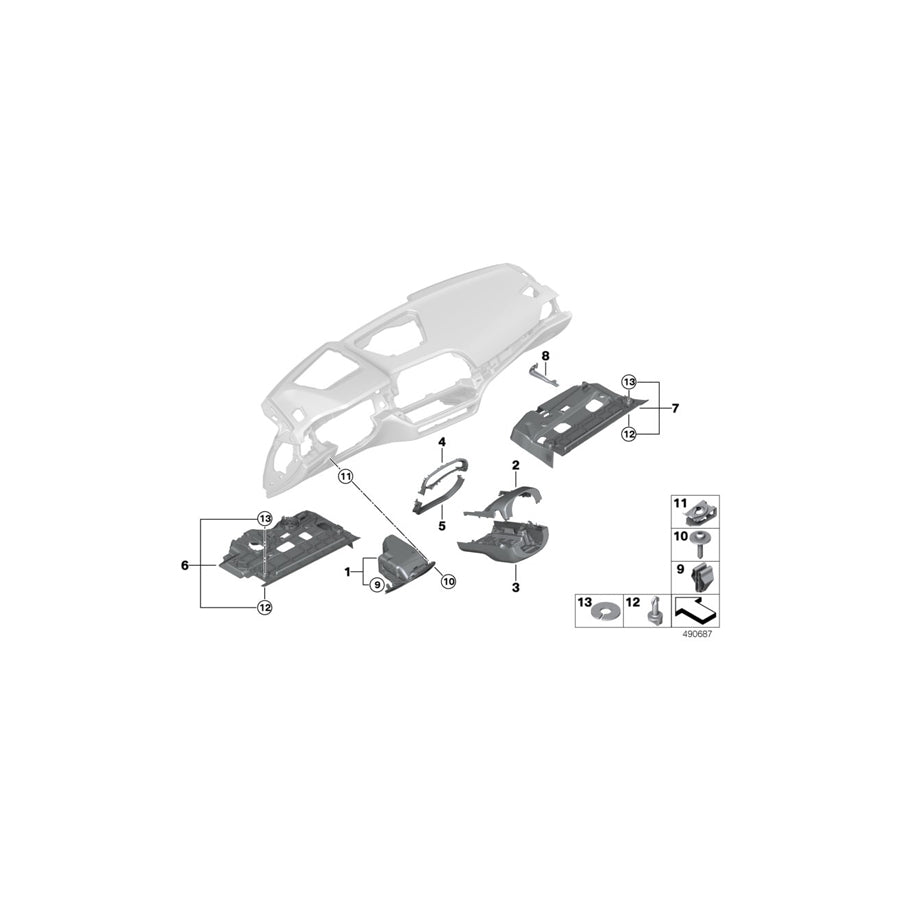 Genuine BMW 51167943206 G20 G21 Folding Box, Driver's Side OYSTER (Inc. 330dX, M340i & 320dX) | ML Performance US Car Parts