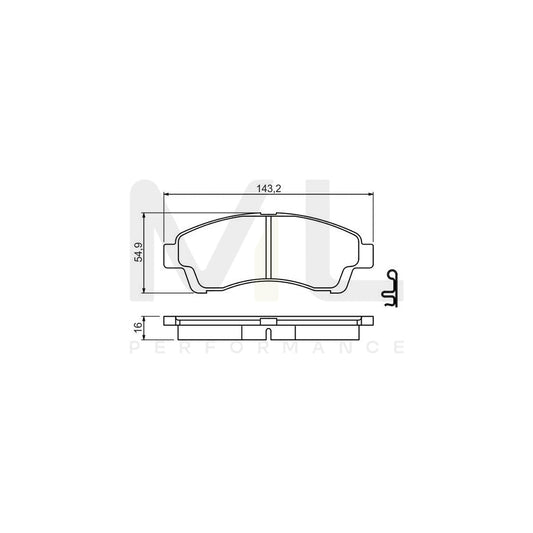 Bosch 0986494503 Brake Pad Set For Mazda B-Series With Acoustic Wear Warning BP1422 | ML Performance Car Parts