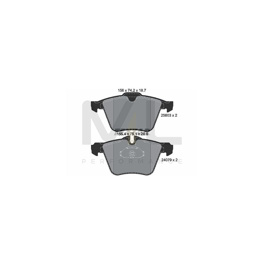 TEXTAR 2580301 Brake pad set prepared for wear indicator | ML Performance Car Parts