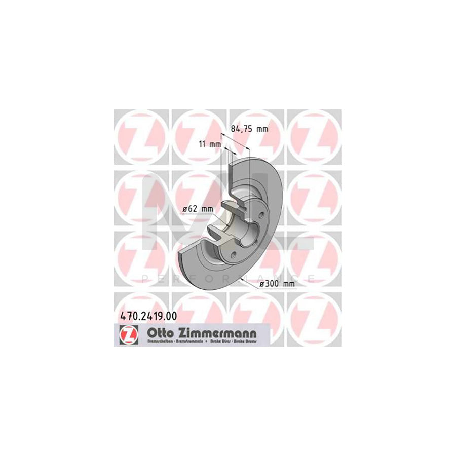 ZIMMERMANN 470.2419.00 Brake Disc for RENAULT Espace IV (JK) Solid, without ABS sensor ring, without wheel bearing  - 1 piece