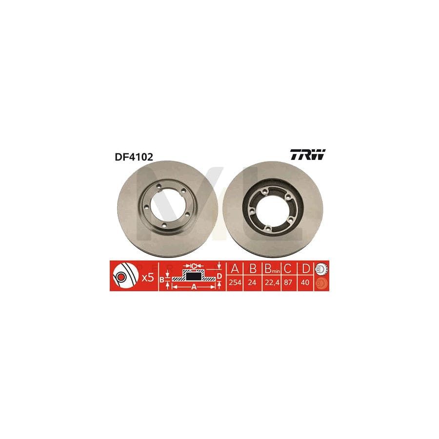 TRW DF4102 Brake Disc Vented, Painted | ML Performance Car Parts