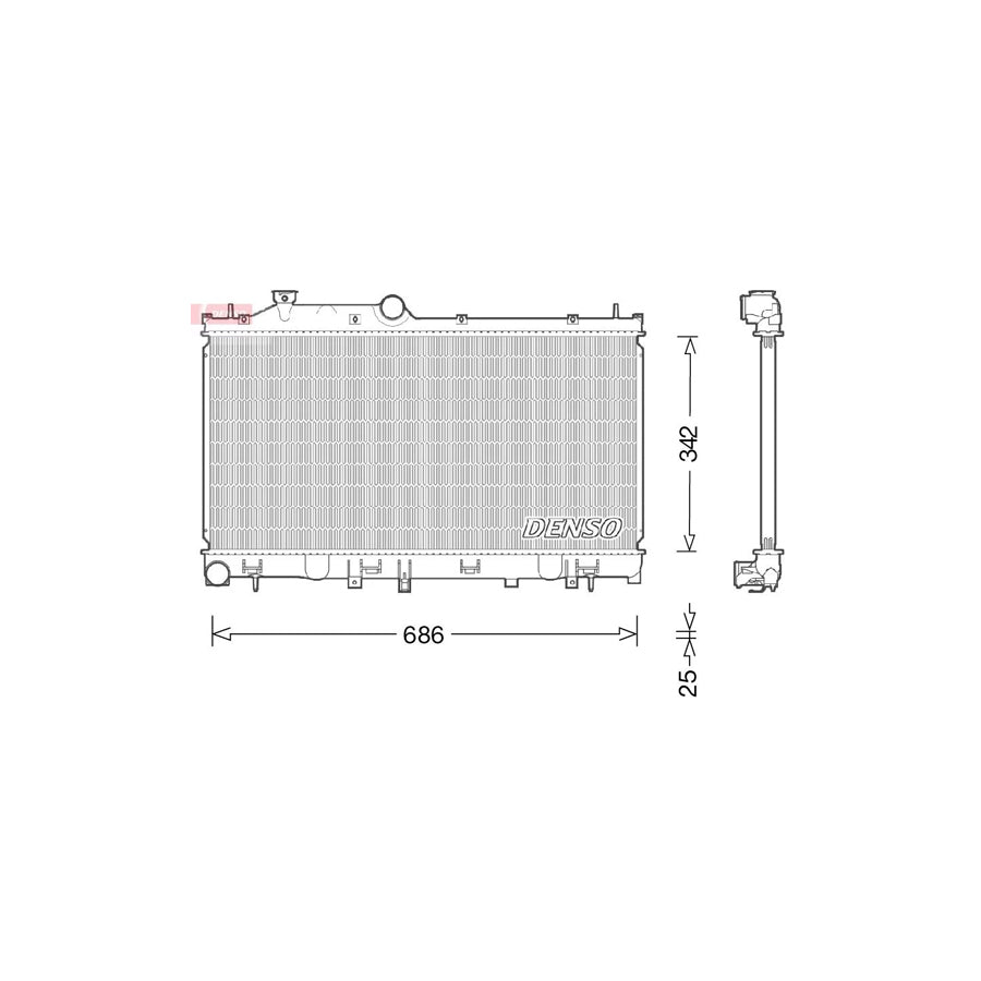DENSO DRM36022 Engine Radiator for Subaru Forester IV (Sj)