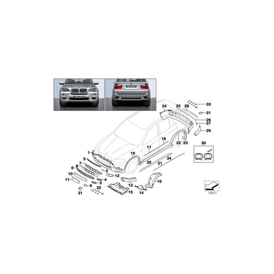 Genuine BMW 51137903858 E70 Molding, Door, Primed, Front Right (Inc. X5 M, X5 4.8i & X5 3.0si) | ML Performance UK Car Parts