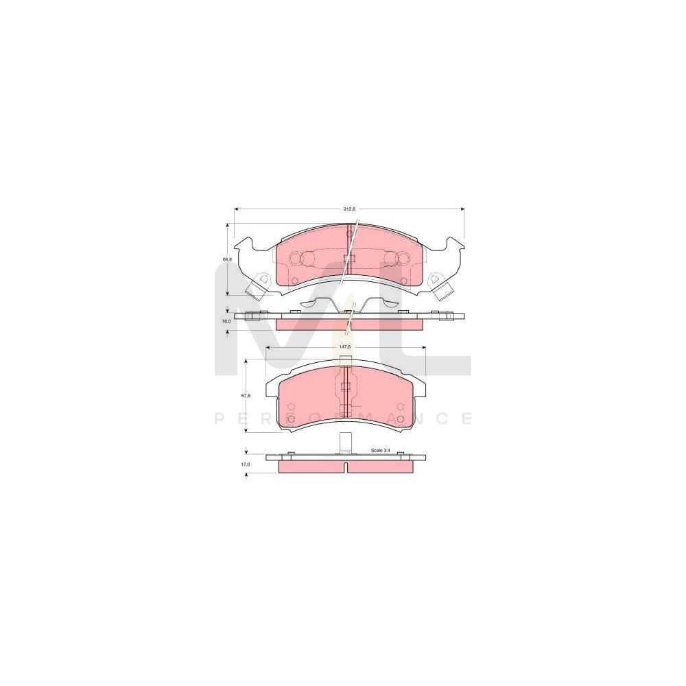 TRW Gdb4000 Brake Pad Set Incl. Wear Warning Contact | ML Performance Car Parts