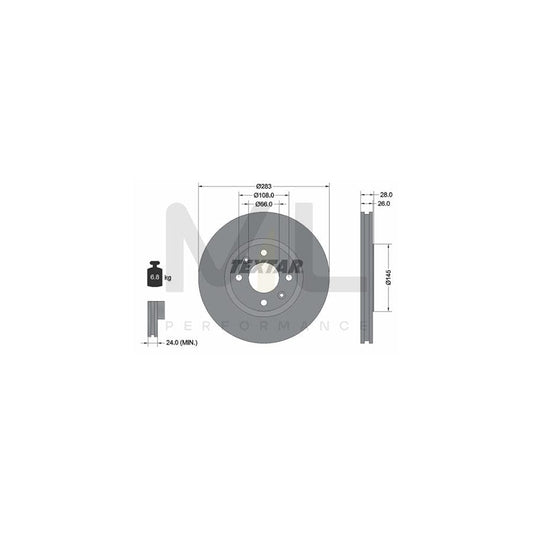 TEXTAR 92078700 Brake Disc Externally Vented, without wheel hub, without wheel studs | ML Performance Car Parts