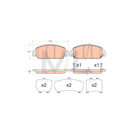 TRW Gdb3615 Brake Pad Set With Acoustic Wear Warning | ML Performance Car Parts