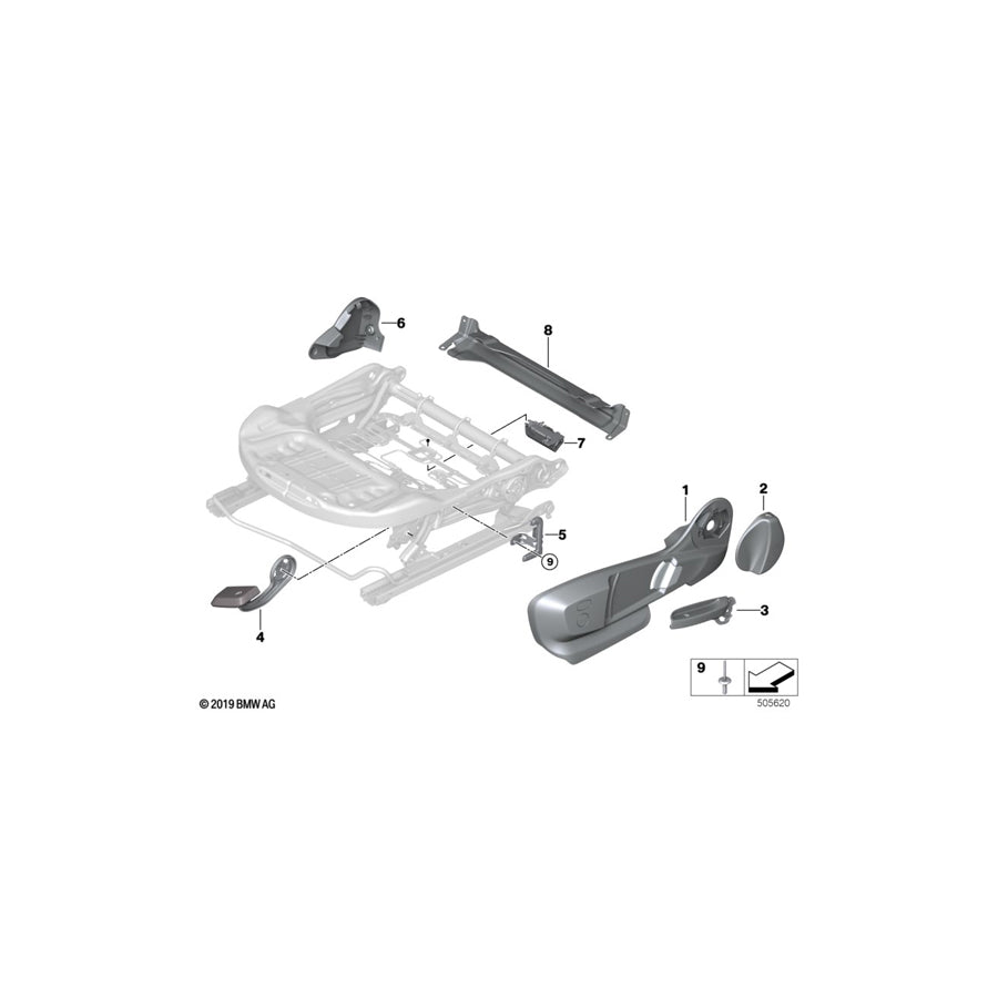 Genuine BMW 52107310886 F46 F39 F45 Handle Right (Inc. 225xe, X1 20iX & 216i) | ML Performance US Car Parts